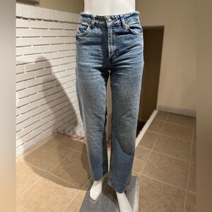 Zara Light Blue Straight-Leg Jeans